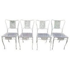 Basketweave Iron Patio Dining Chairs