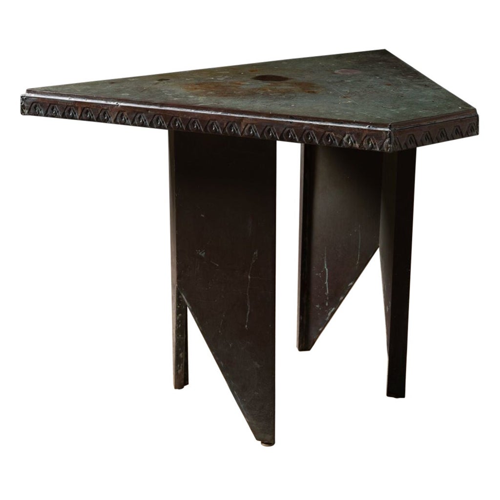 Frank Lloyd Wright Custom Copper Table with Original Verdigris Patina 1956