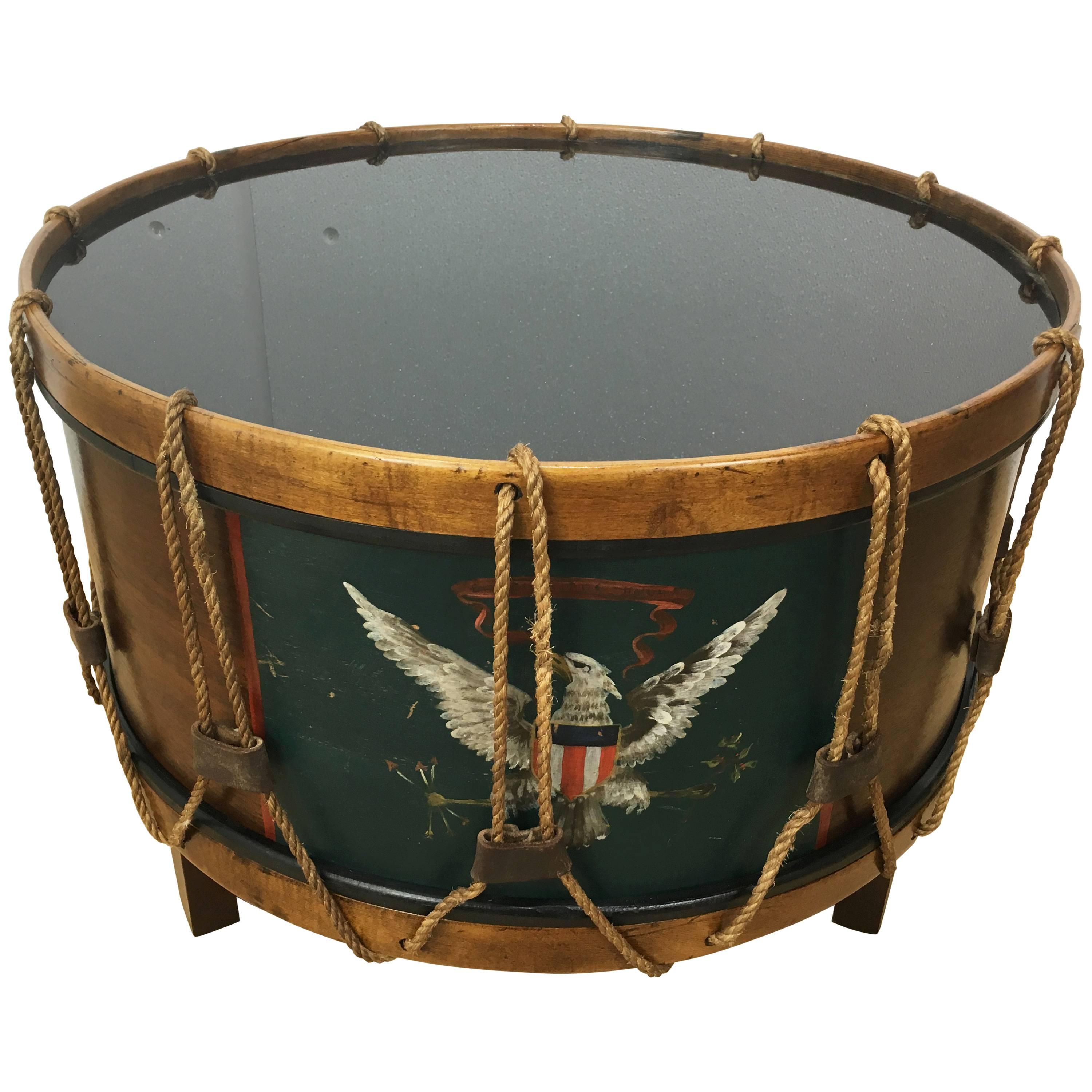 United States Military Drum Cocktail Table