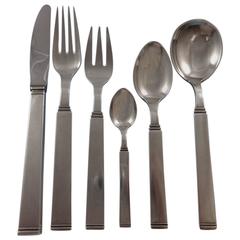 Funkis III by WS Sorensen Sterling Silver Danish Flatware Set 12 Service 75 Pcs