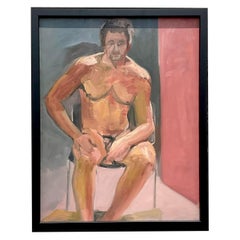 Vintage By, dipinto originale di nudo maschile su tela
