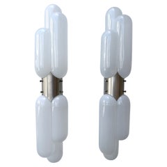 Pair of Torpedo Murano Glass Sconces by Carlo Nason for Mazzega, Italy, 1970s
