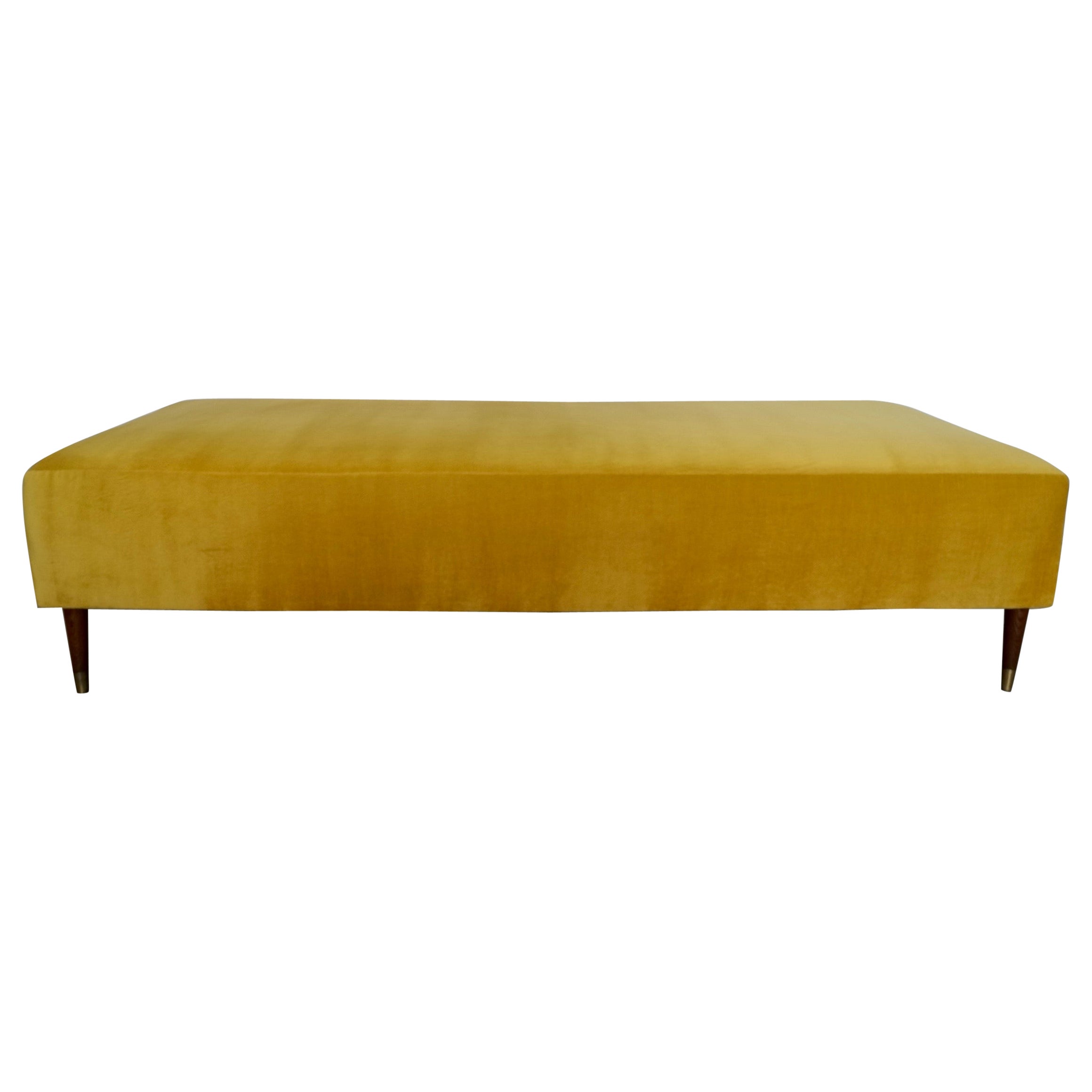 1950's Mid-Century Modern Gold Velvet Daybed - Two Available For Sale