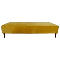 Vintage 1950's Mid-Century Modern Gold Velvet Daybed - Two Available