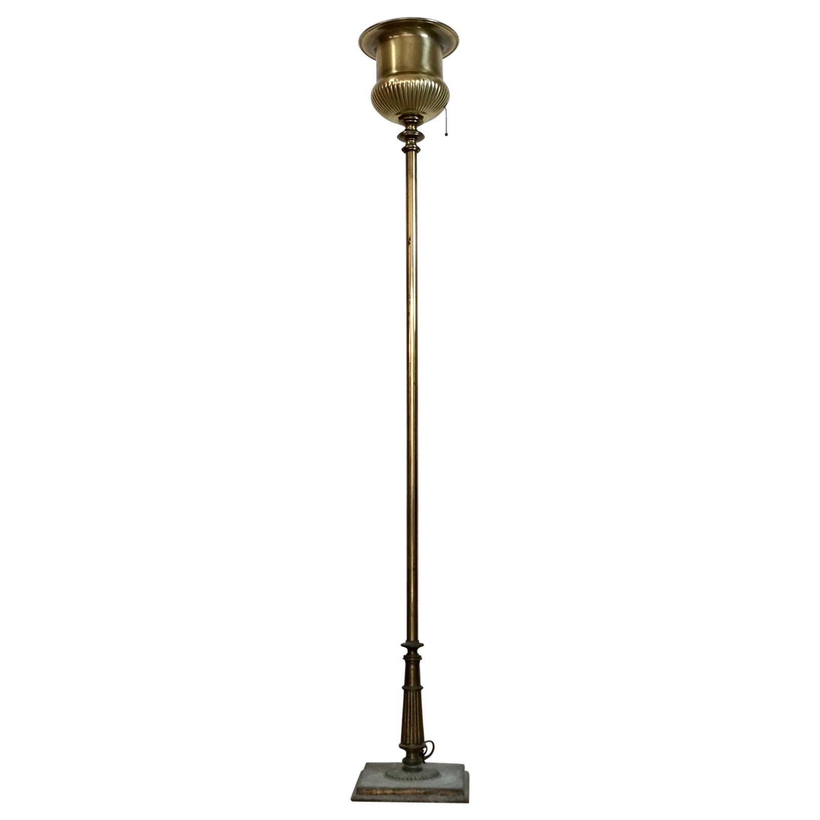 1960's Hollywood Regency Brass Torchiere Floor Lamp by Stiffel