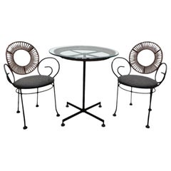 Vintage MCM Arthur Umanoff for Shaver Howard Style Bistro Table & 2 Chairs