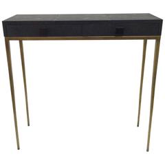 Vintage Shagreen Clad Petite Console with Two Drawers