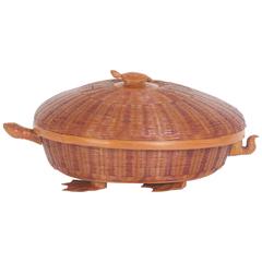 Turtle Basket, Intricately Handmade of Wicker