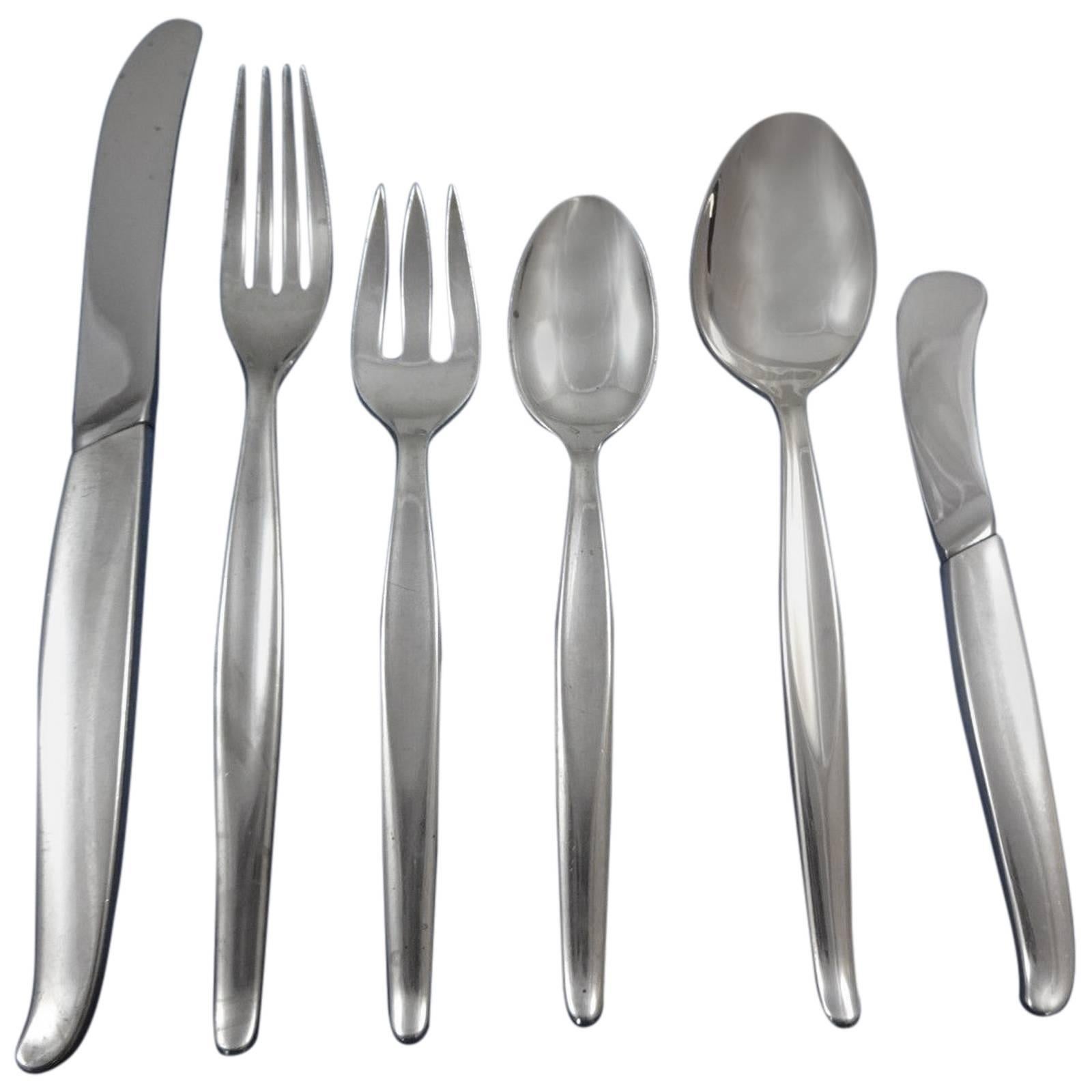 Contour by Towle Sterling Silver Flatware Set Service 38 Pieces Modernism