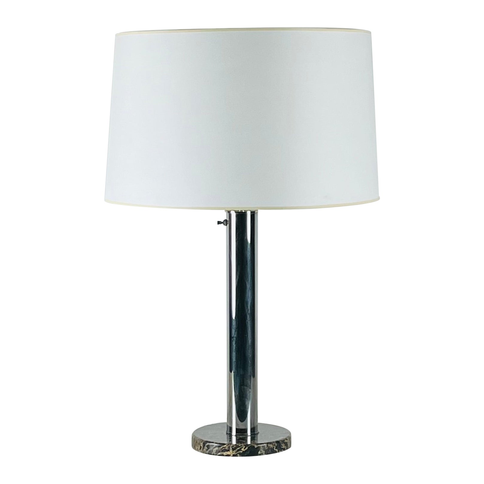 Große Tisch- oder Schreibtischlampe aus Chrom und Marmor im Bauhaus- oder Art-déco-Stil im Angebot