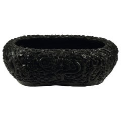 Chinese Green Hardstone Hand Carved Planter