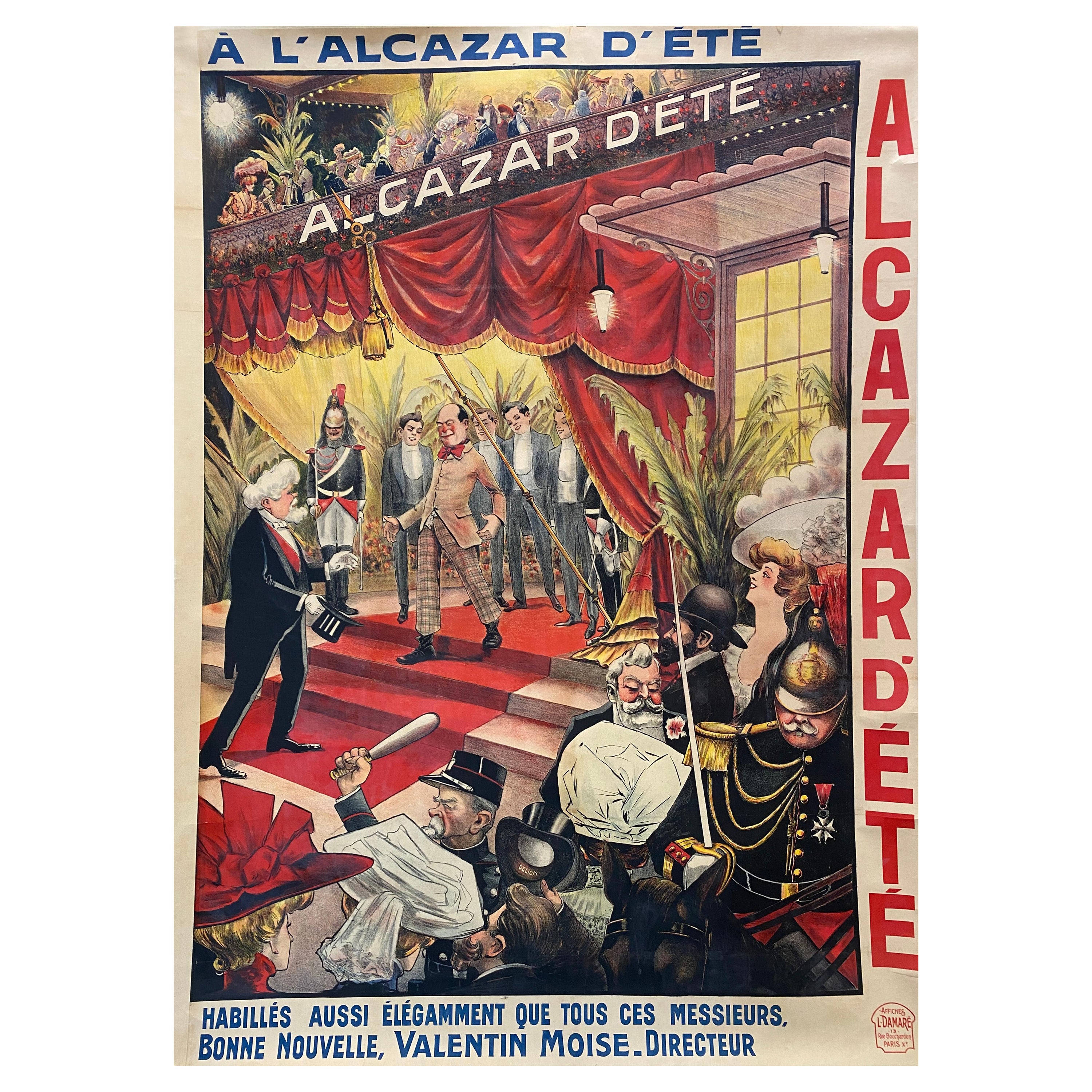 Cartel litográfico de principios del siglo XX, 'Alcázar de verano' , c. 1910