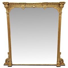 A Stunning Large 19th Century Giltwood Overmantel Mirror