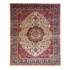 9.8x12.2 Ft Signed Petag Tabriz Carpet. circa 1920. Excellent Original Condition