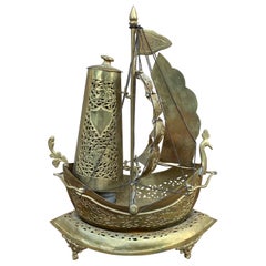 Lampe de nuit de bateau à voile allemande en laiton