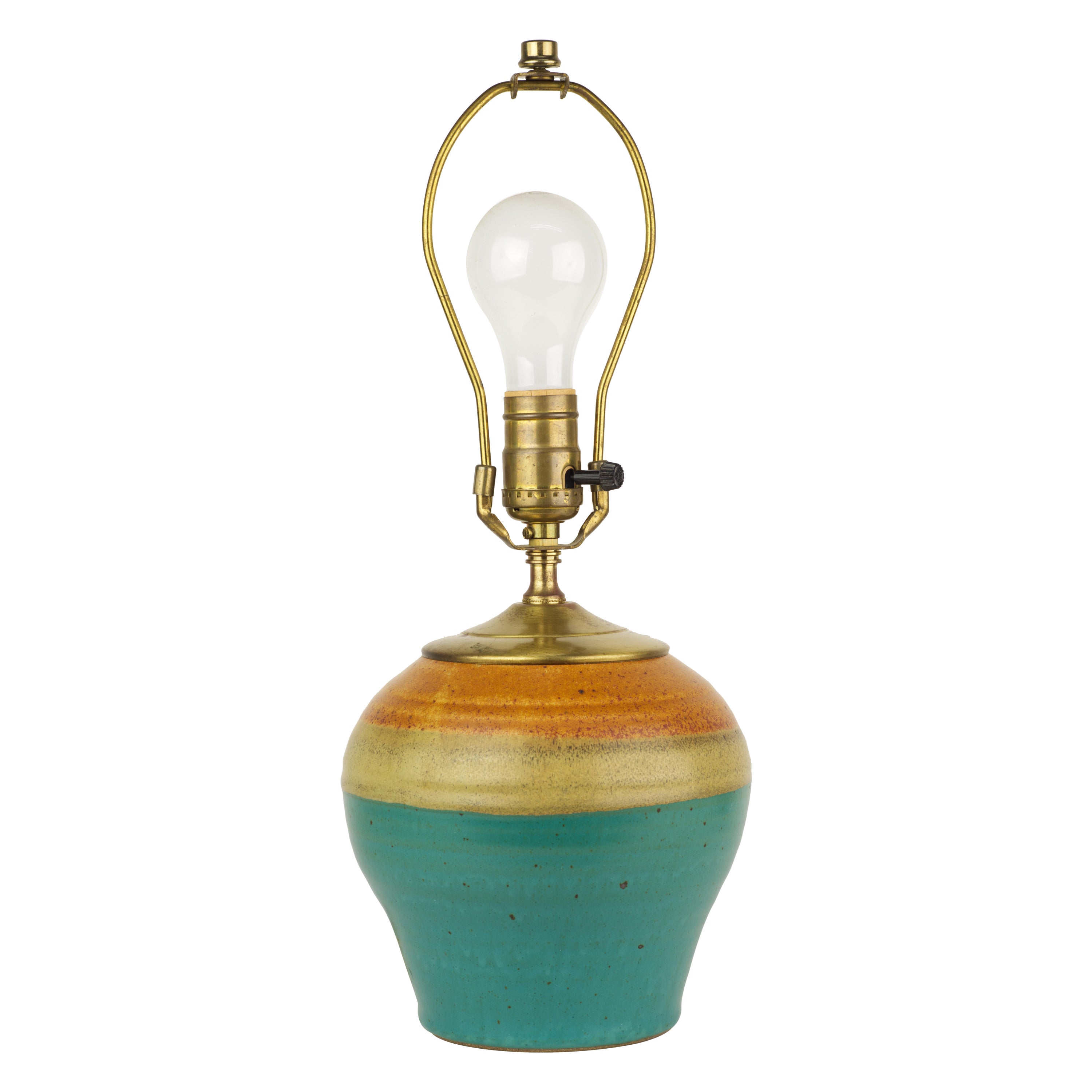 Lampada da tavolo d'epoca a blocchi di colore, American Studio Pottery