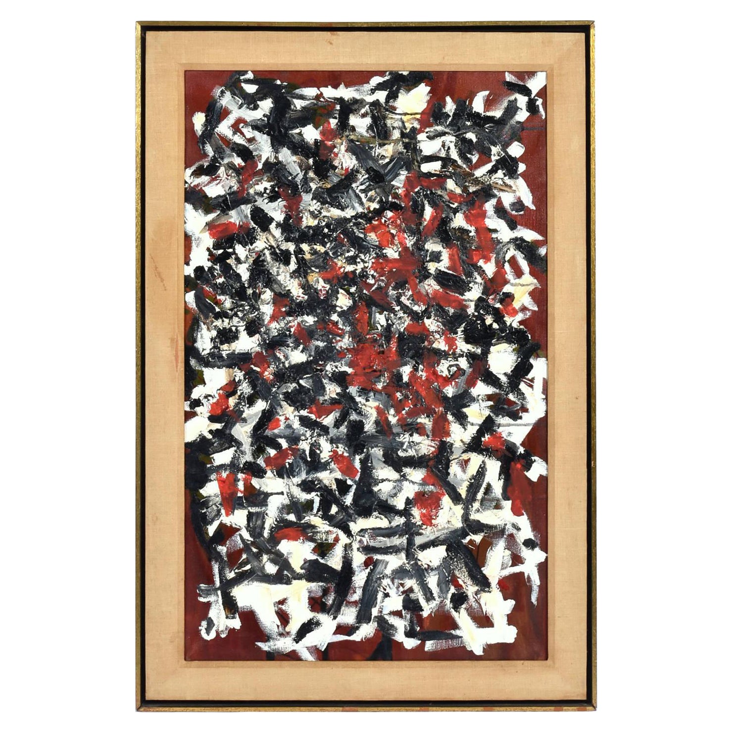 Goldberg 1967 Stile Scuola di New York Pittura astratta rossa, bianca e nera