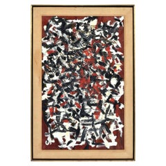 Goldberg 1967 Stile Scuola di New York Pittura astratta rossa, bianca e nera