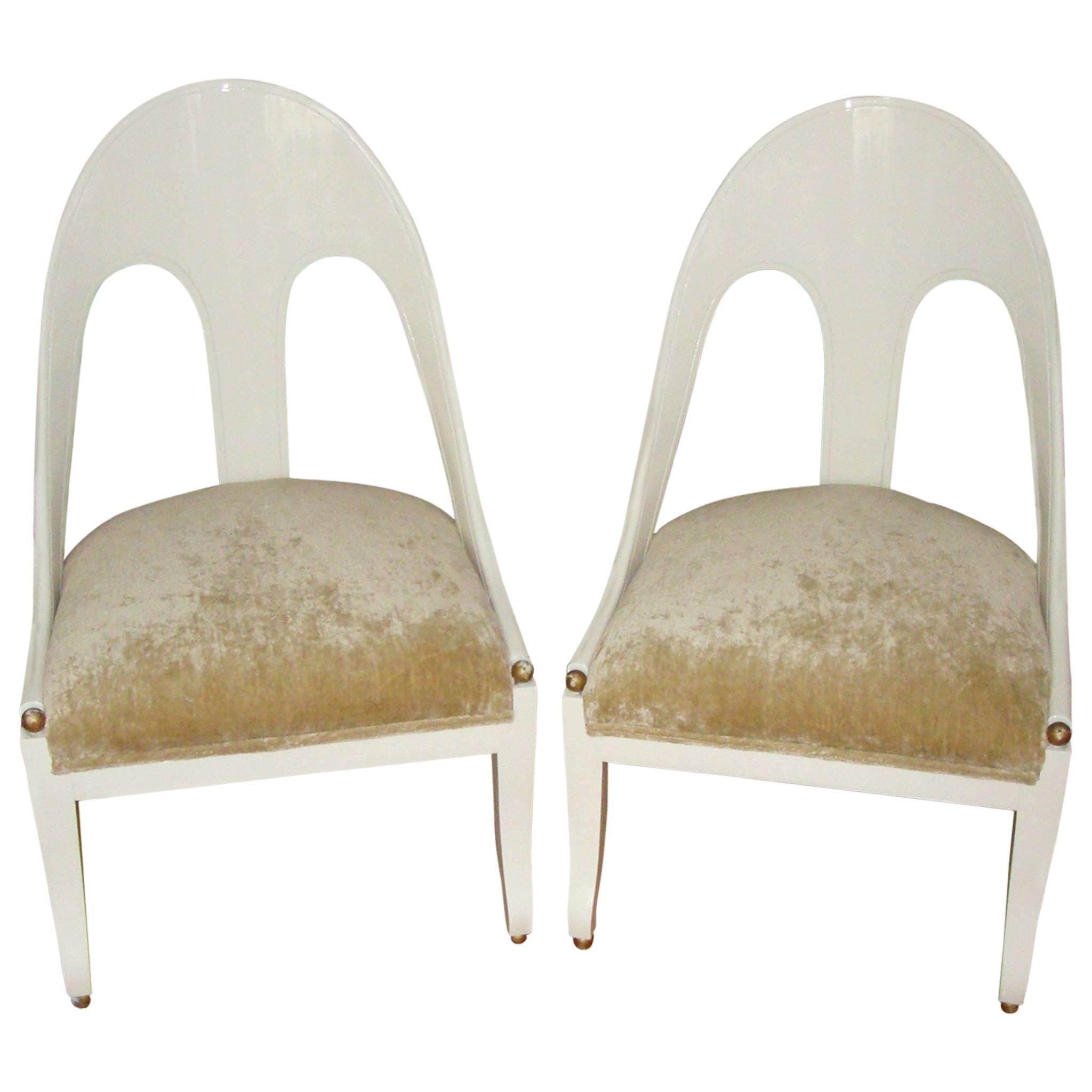 Pair of Spoon Back Chairs by Michael Taylor for Baker