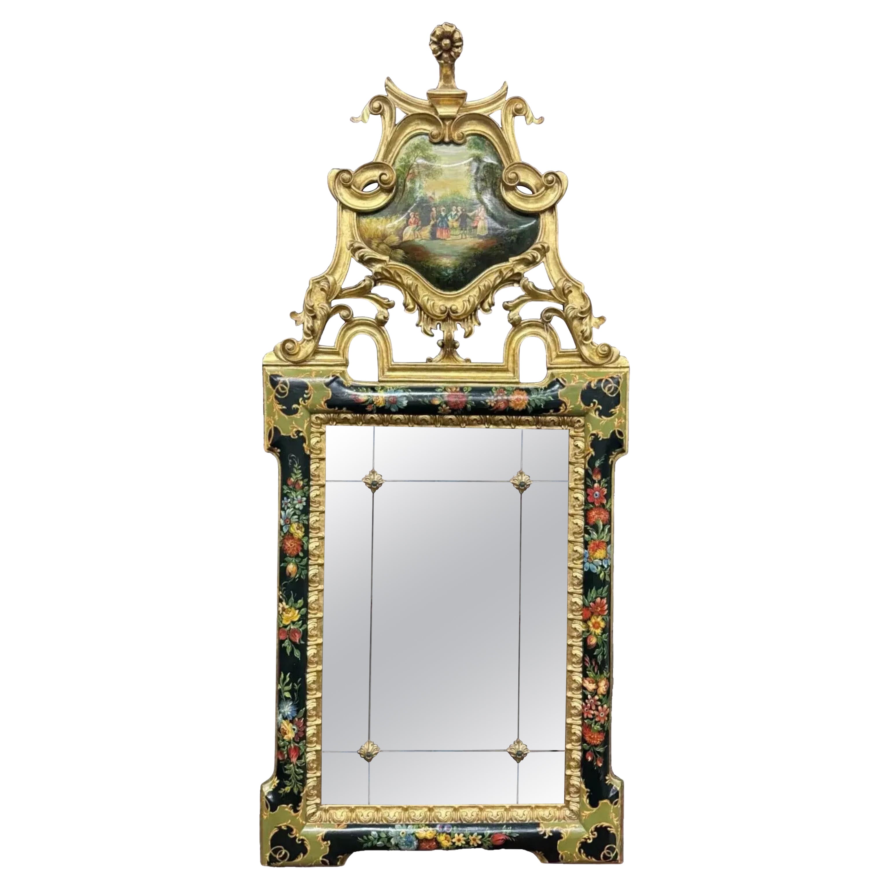 Antique Wall Mirror, Painted, Florentine / Venetian, Giltwood, 1920s Era!