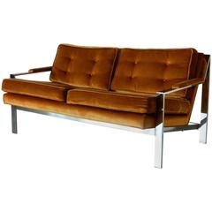 Cy Mann Chrome Loveseat in the Style of Milo Baughman