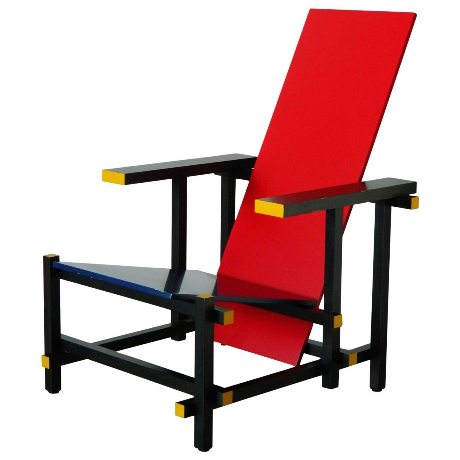 Red and Blue Chair by Gerrit Thomas Rietveld For Sale