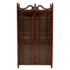 Early 1900’s Faux Bamboo Stick and Ball Display Cabinet
