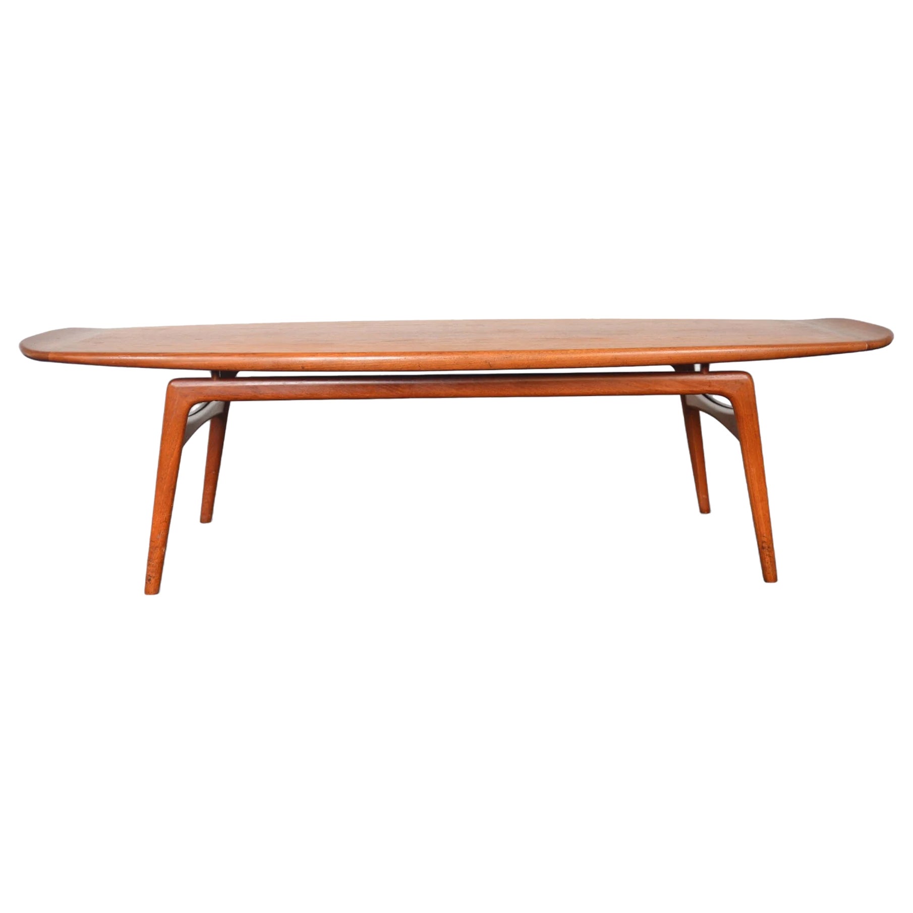Arne Hovmand Olsen, schwebender Surfboard-Couchtisch aus Teakholz #2