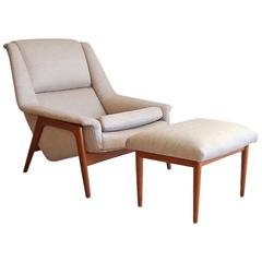 Folke Ohlsson Lounge Chair and Ottoman