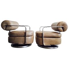 Chrome T Back Swivel Chairs