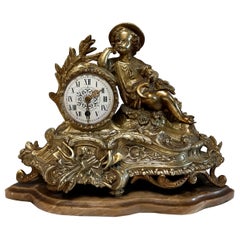 Napoleon III Gilt Ormolu Mantel Clock