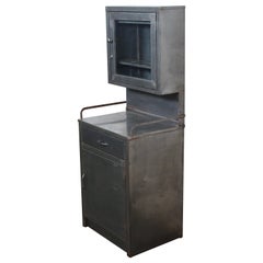 Unique Vintage Industrial Metal Hutch