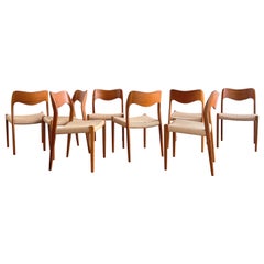 Set of 8 Mid-Century Teak Dining Chairs #71 by Niels O. Møller for J. L. Moller