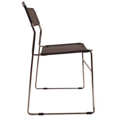 Retro Black and Chrome Metal Mesh Chair