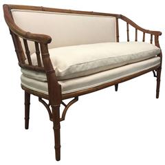 Hollywood Regency Faux Bamboo Sofa 12
