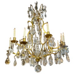 19th Century Louis XV Gilt Bronze and Rock Crystal Chandelier