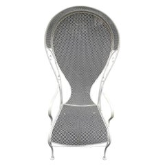 1950’s Vintage Russell Woodard Beige Iron Hooded Porter Garden Chair, Princess C