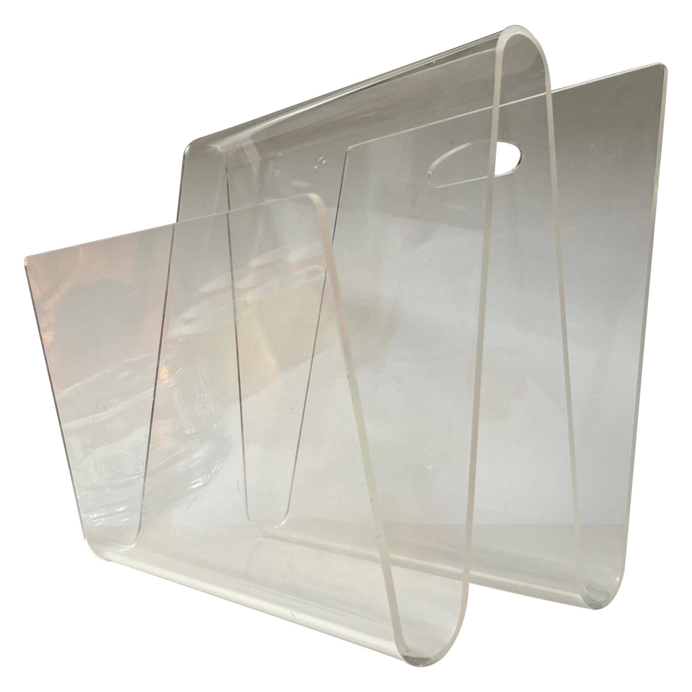 1970's Italienischer Stil Lucite Zeitschriftenständer