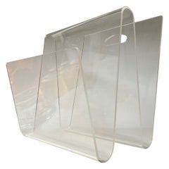 1970's Italienischer Stil Lucite Zeitschriftenständer
