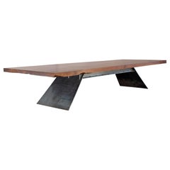 CB Metal and Claro Walnut Rectangle Table by Autonomous Furniture