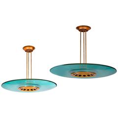 Max Ingrand, Pair of Suspensions, Fontana Arte, circa 1954, Italy 8