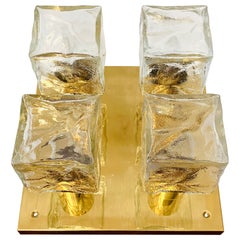 Lampe encastrée en verre glacé de J.T. Kalmar