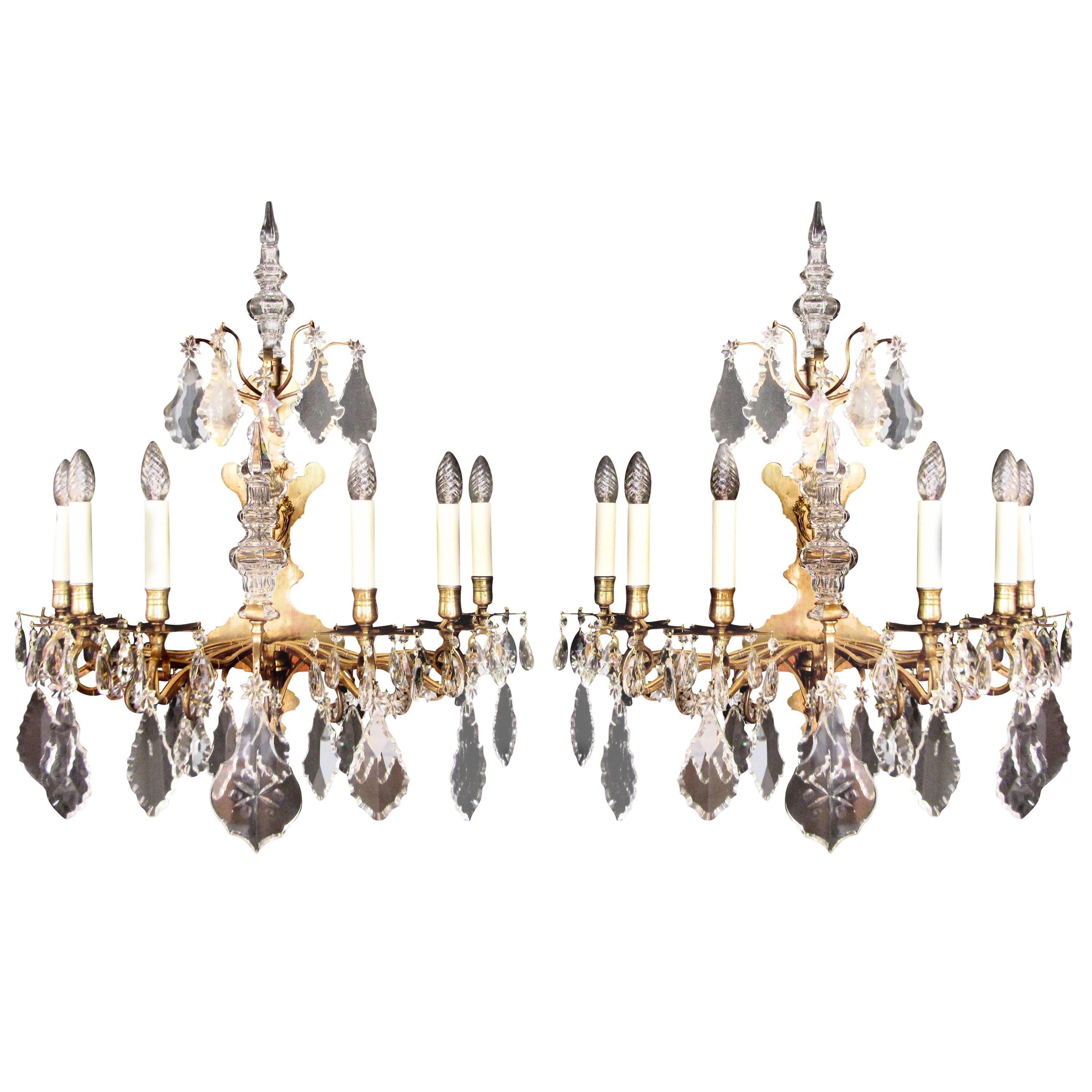 Large Pair of 18th Century Wall Lights For Sale