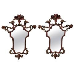 Antique Pair of Carved Beechwood Mirrors