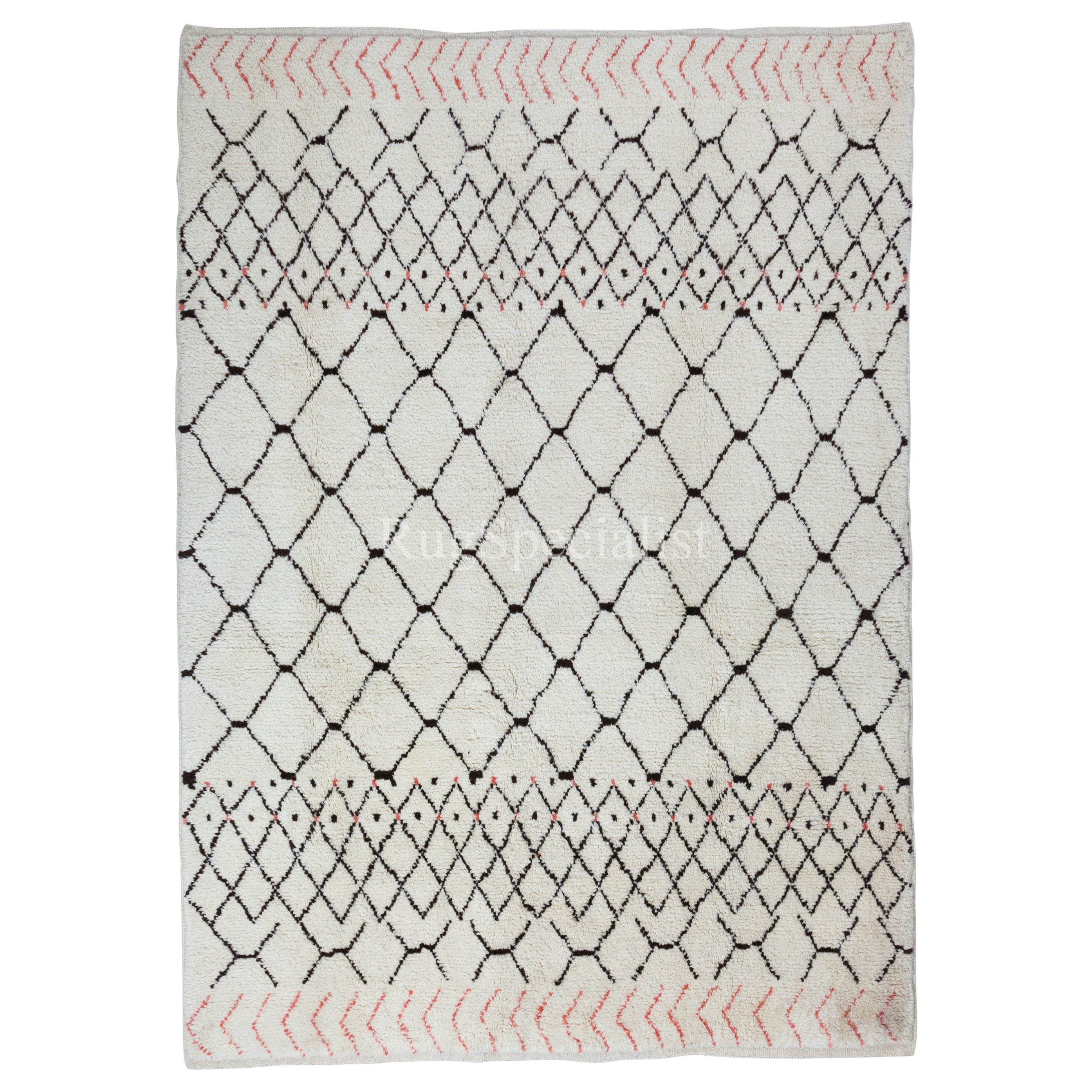 Tappeto Tulu marocchino 7x10.4 Ft. 100% Lana. Tappeto moderno. Opzioni personalizzate disponibili