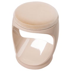 Contemporary Stool by Cyril Rumpler Signet Ring, Pouf Seats Beige