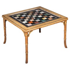 Mesa de centro Chinoiserie de mármol de mediados de siglo