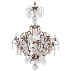 French Louis XV Style 12 Light Crystal Chandelier