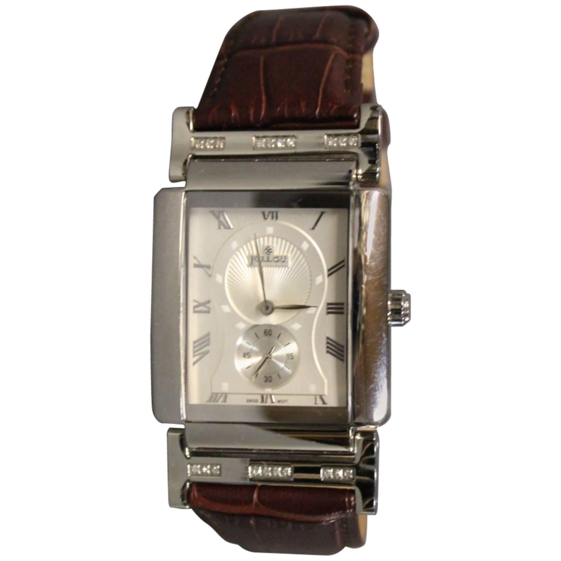 Jullou Men's Wristwatch of Danish Design Embodied with Diamonds