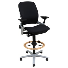 Steelcase Leap Ergonomic Stool Chair in Black Fabric Fully Adjustable, Brand New